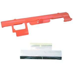 HP™ CLJ 2500 Shipping Lock with clear Mylar and Foam 1 Set = 1 pcs. Clear Mylar and Foam 1 pcs. Orange Plastic Cover 